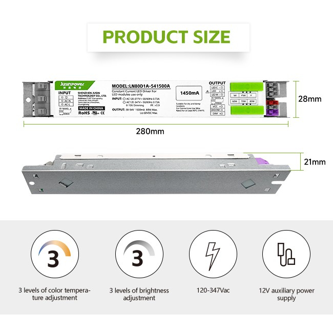Driver a induzione LED con potenza regolabile da 40 W